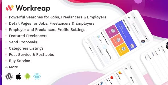 Workreap React Native v2.6 - Android and IOS Mobile APP