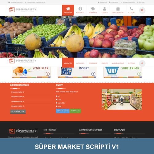 Süpermarket Web Sitesi Scripti