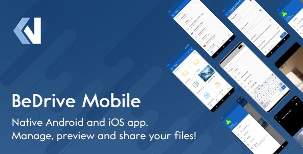 BeDrive Mobile - Native Flutter Android and iOS app for File Storage PHP Script