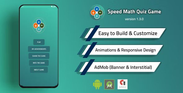 Fast Math Quiz Game Source Code with Admob and Unity