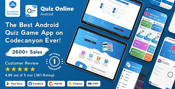 Quiz Online | Trivia Quiz | Android Quiz Game with Web Quiz + Admin Panel