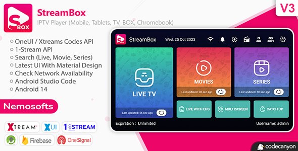 StreamBox - IPTV Player (Android Mobile, Tablets, TV, BOX, Chromebook)
